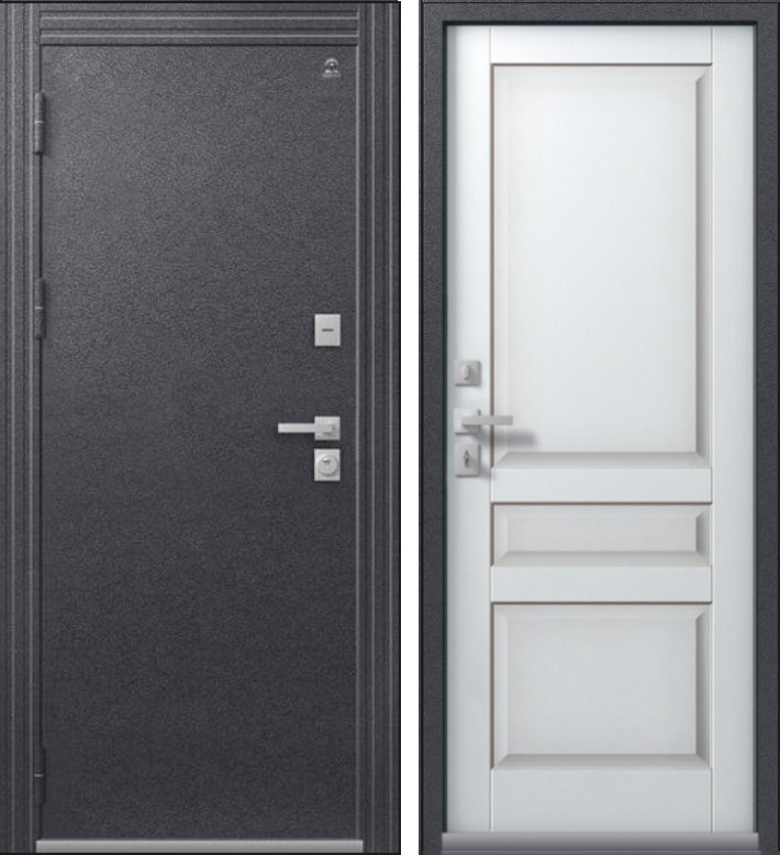 Дверь Термо-2 Антрацит Муар - Кашемир Белый DIS007376
