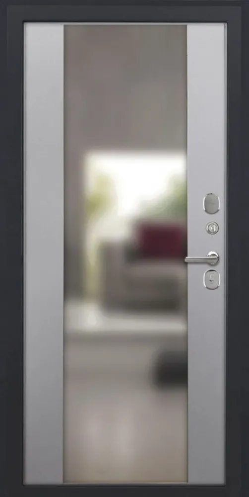 Товар Дверь ДвериПРО L-Термо серебро Алиса (16мм, ПВХ софт грей, зеркало) DPRO220478