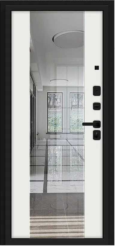 Товар Дверь Браво Optim Z-2 Нео Зеркало Муар черный/Белый DIS007560